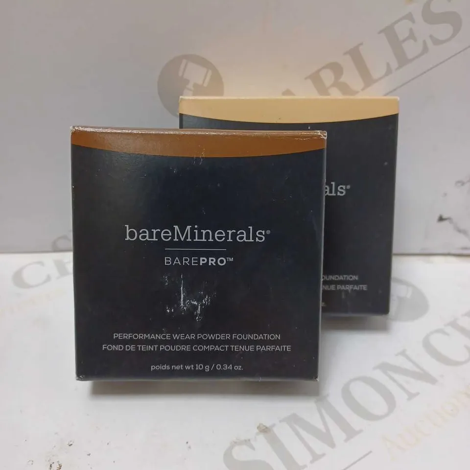 LOT OF 2 BAREMINERALS BAREPRO POWDER FOUNDATIONS TO INCLUDE COCOA 30 & CHAMPAGNE 03
