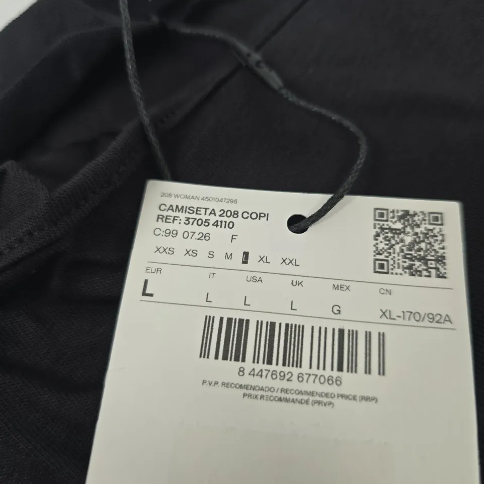MNG BLACK TOP, WOMEN'S, UK SIZE L (EU L) – TAG ATTACHED