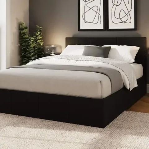 BOXED GFW DOUBLE GREY END LIFT OTTOMAN BED (2 BOXES)