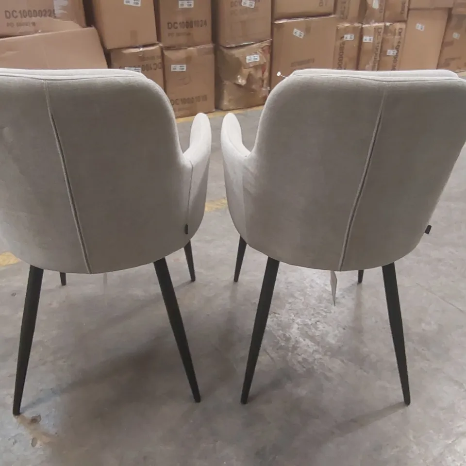 PAIR OF MXF FABRIC UPHOLSTERED DINING CHAIRS 