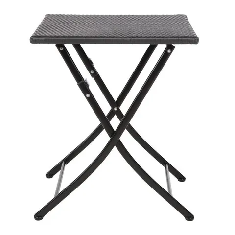 BOXED BOLERO SQUARE PE WICKER FOLDING TABLE BLACK