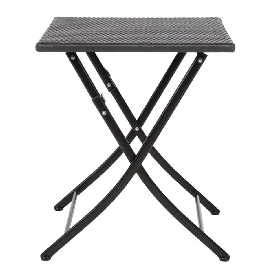 BOXED BOLERO SQUARE PE WICKER FOLDING TABLE BLACK