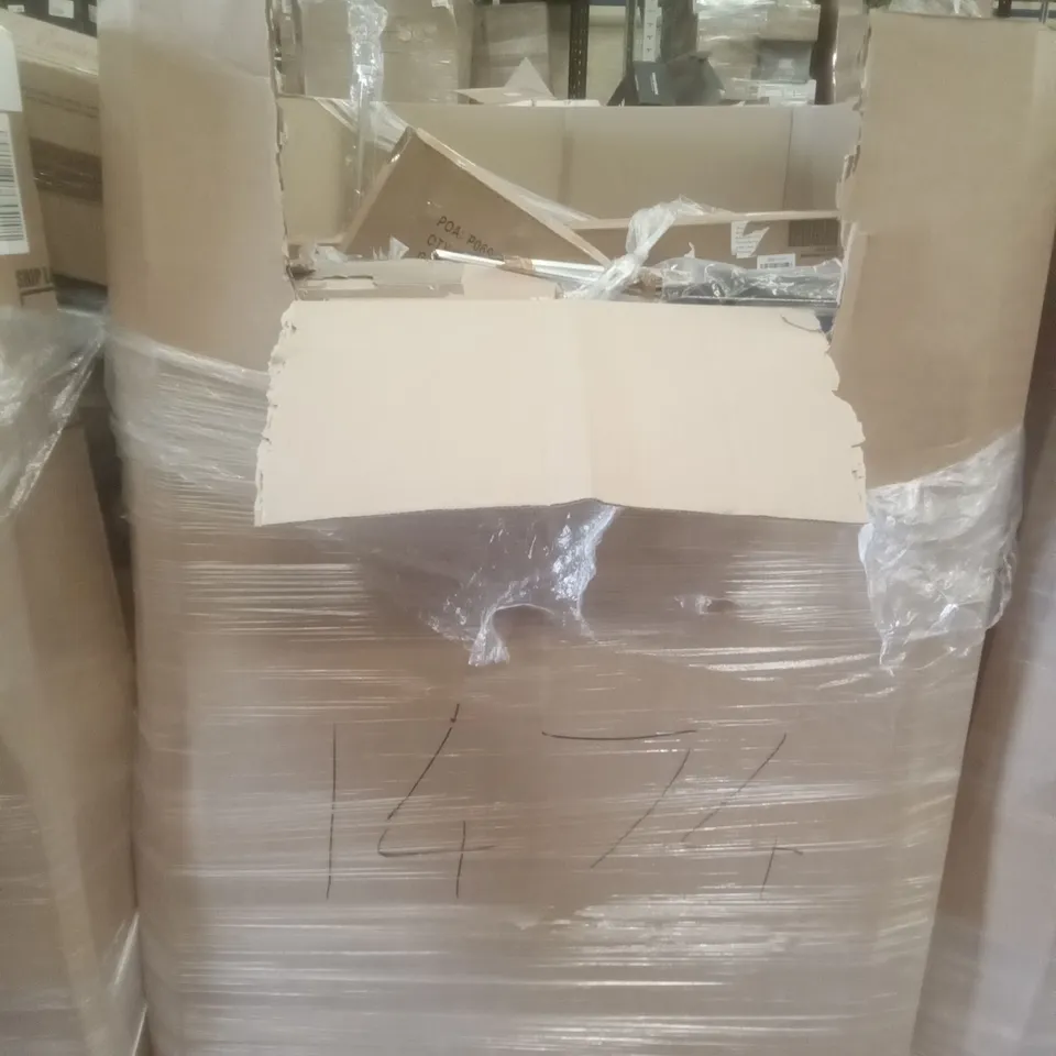 PALLET OF ASSORTED ITEMS INCLUDING DUPRAY STEAM CLEANER, CORKBOARD WORLD MAP, MIBQO DOOR MAT, BIRD KITE, MONCOOK DOUBLE AIR FRYER 