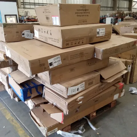 PALLET OF ASSORTED DUSK FLATPACK FURNITURE AND FURNITURE PARTS