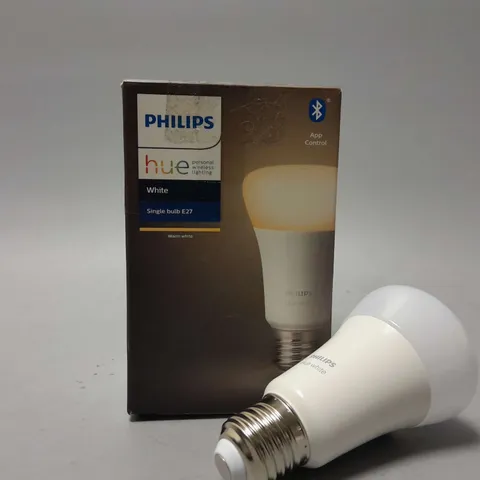 BOXED PHILIPS HUE WHITE SINGLE BULB E27 WARM WHITE
