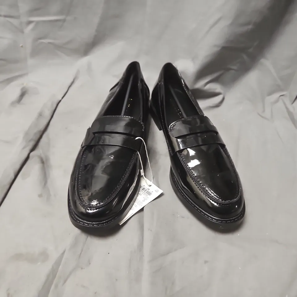 MONSOON BLACK PATENT LEATHER LOAFERS – UK 5 (EU 38) – PAIR
