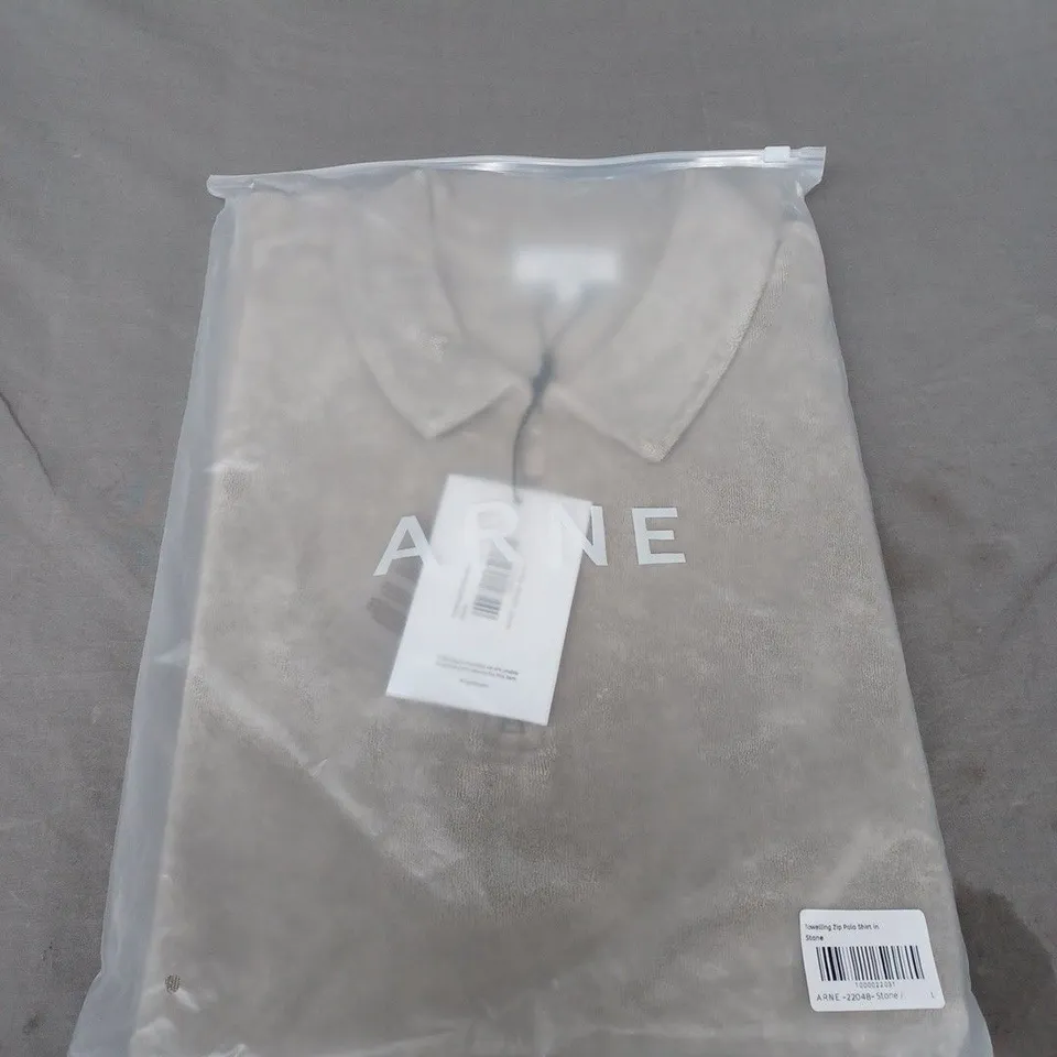 SEALED ARNE TOWELLING ZIP POLO SHIRT SIZE L