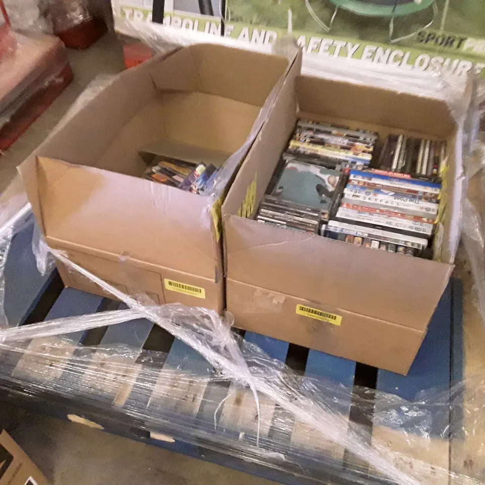 PALLET OF 2 BOXES CONTAINING ASSORTED CDS & DVDS