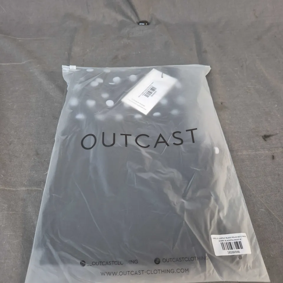 OUTCAST CLOTHING JUMPSUIT – BLACK POLKA DOT, SIZE M 