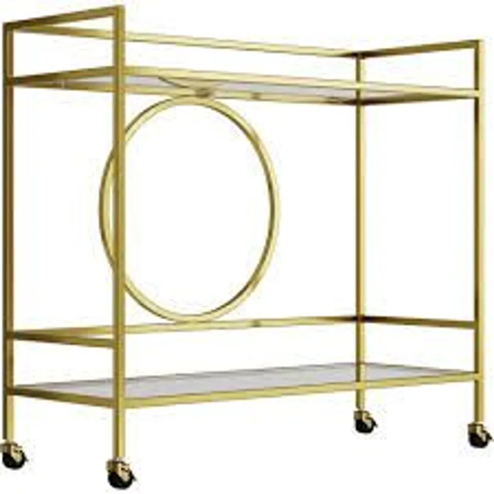 BOXED LPD FURNITURE GATSBY GOLD EFFECT DRINKS TROLLEY (1 BOX)