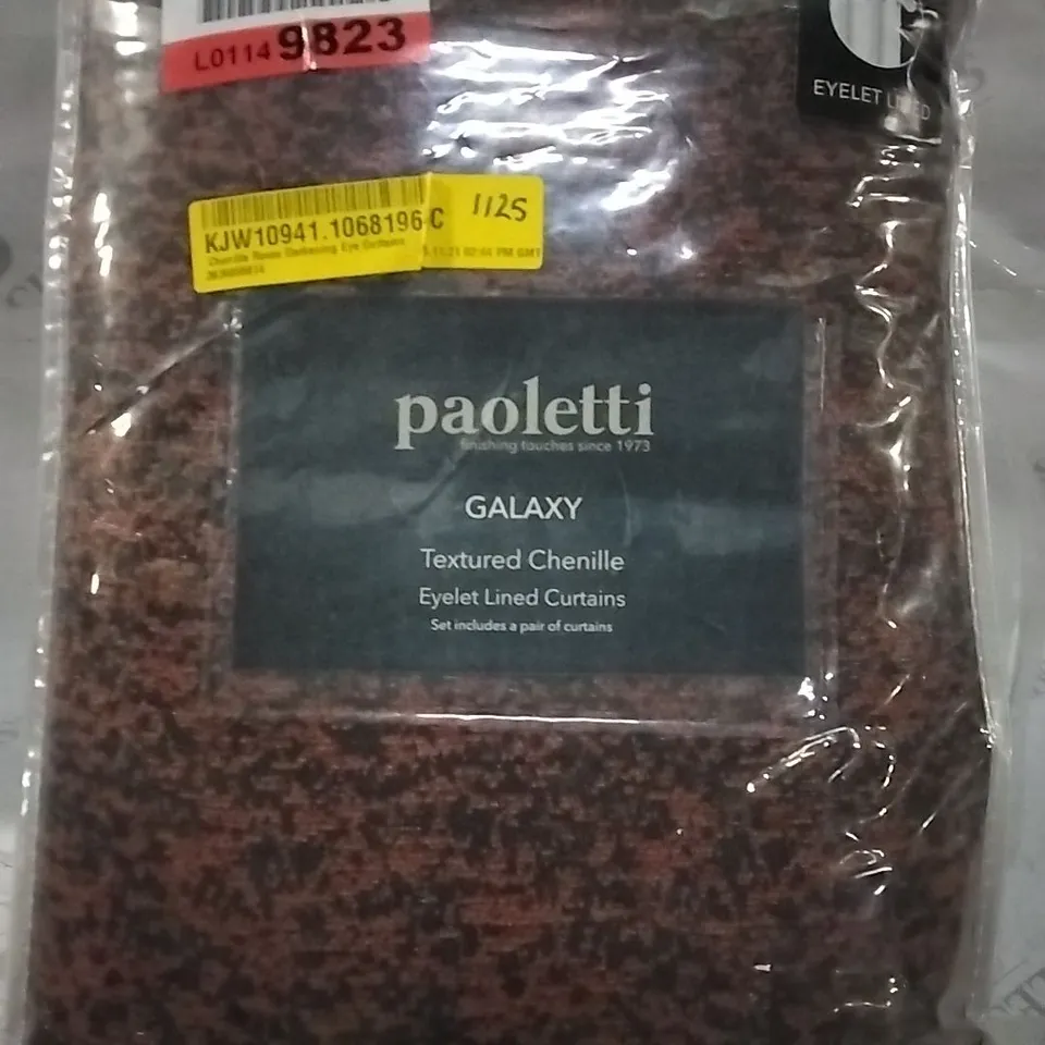 CHENILLE ROOM DARKENING EYE CURTAINS 90" 229CM COLOUR GALAXY