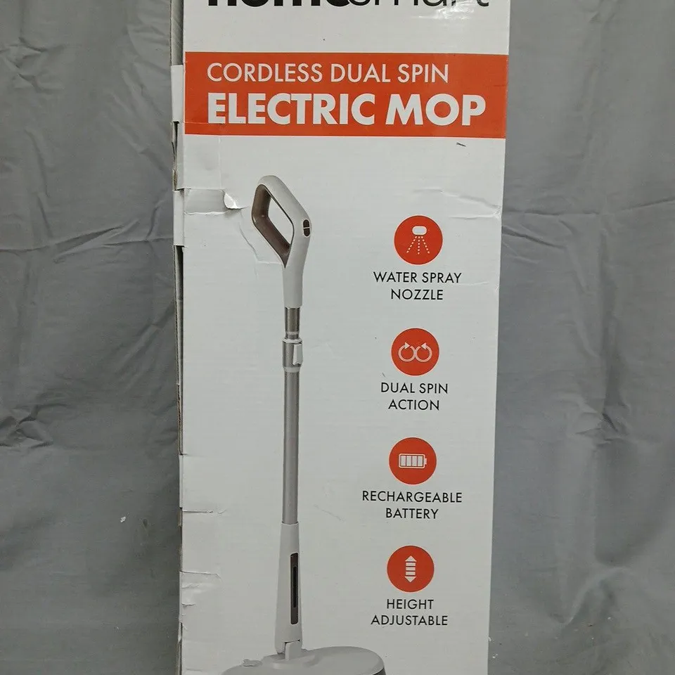 HOMESMART CORDLESS DUAL SPIN ELECTRIC MOP – BOXED