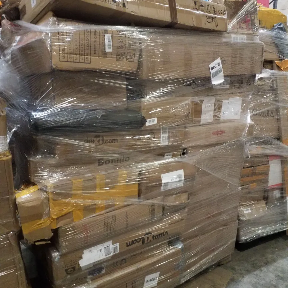 PALLET CONTAINING ASSORTED PRODUCTS INCLUDING ELECTRIC GUITAR WITH AMP, CONSOLE TABLE & ROOM DIVIDER