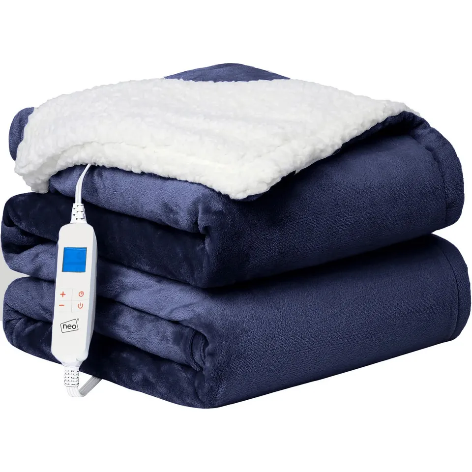 BOXED NEO 160W HEATHER THROW BLANKET - NAVY // SIZE: 160 X 130CM (1 BOX)