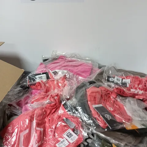 BOX OF APPROXIMATELY 20 BRAND NEW ASSORTED REGATTA CLOTHING ITEMS IN VARIOUS STYLES , COLOURS AND SIZES INCLUDING MODERNIZE VEST , REMEX POLO SHIRT AND HAMARA COAT