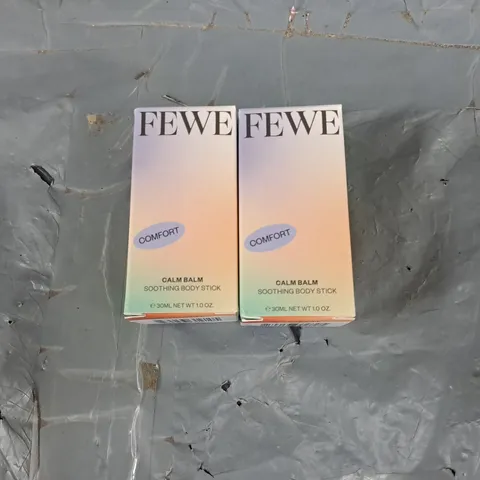 2X BOXED FEWE CALM BALM SOOTHING BODY STICK 30ML