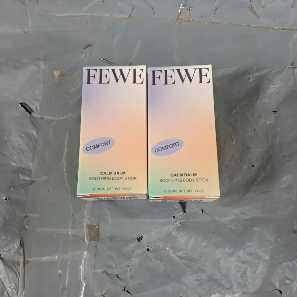 2X BOXED FEWE CALM BALM SOOTHING BODY STICK 30ML 