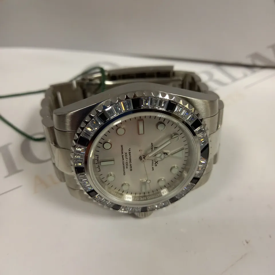 BOXED BAPEX TYPE ONE CRYSTAL STONE WATCH 