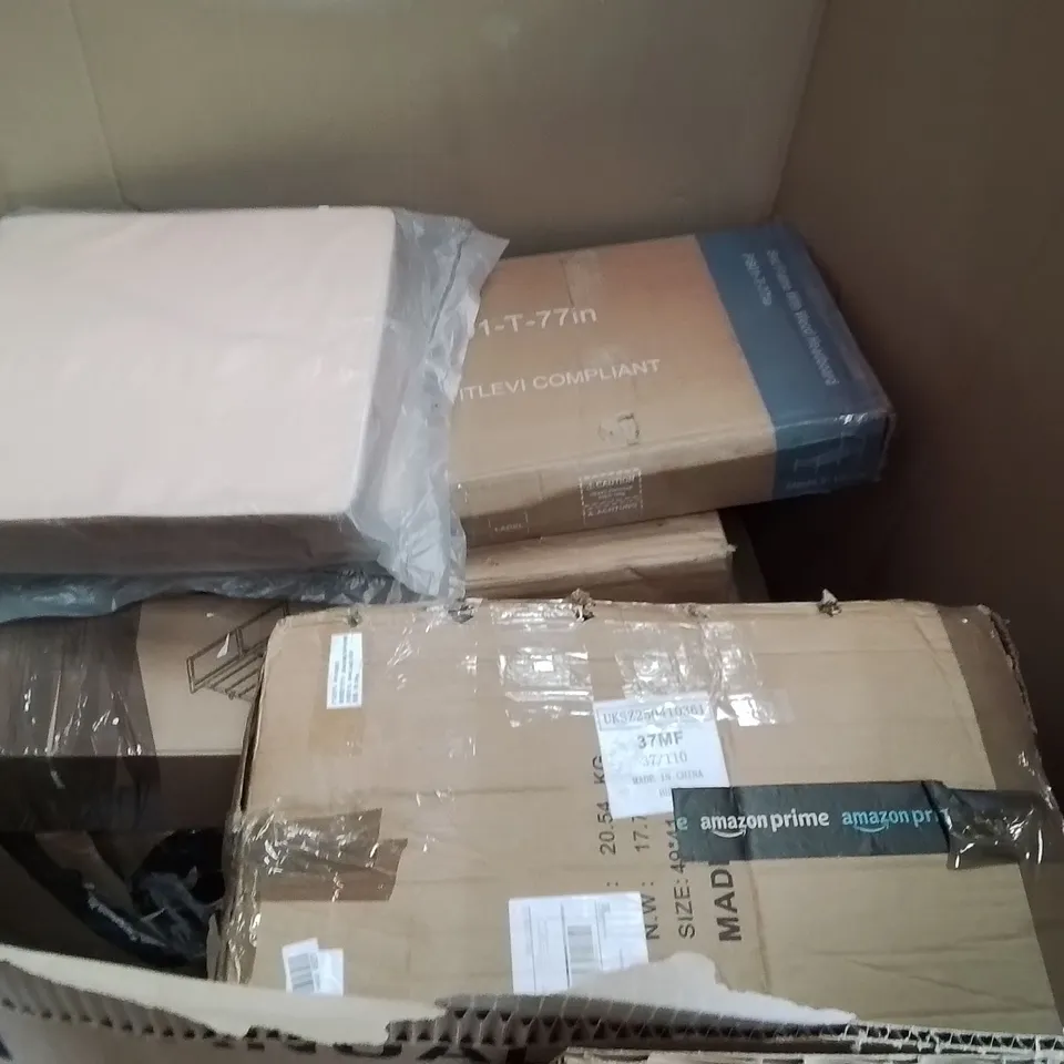PALLET OF ASSORTED HOUSEHOLD GOODS AND PRODUCTS TO INCLUDE;CAT FLAP,AQUARIUM LED LIGHT,CUSHION