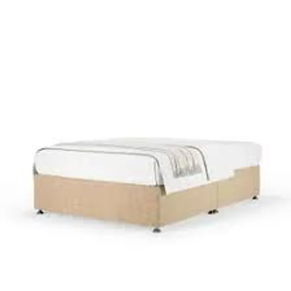BAGGED 4FT6 DOUBLE DIVAN BASE - 0 DRAWER - CREAM (2 PARTS)