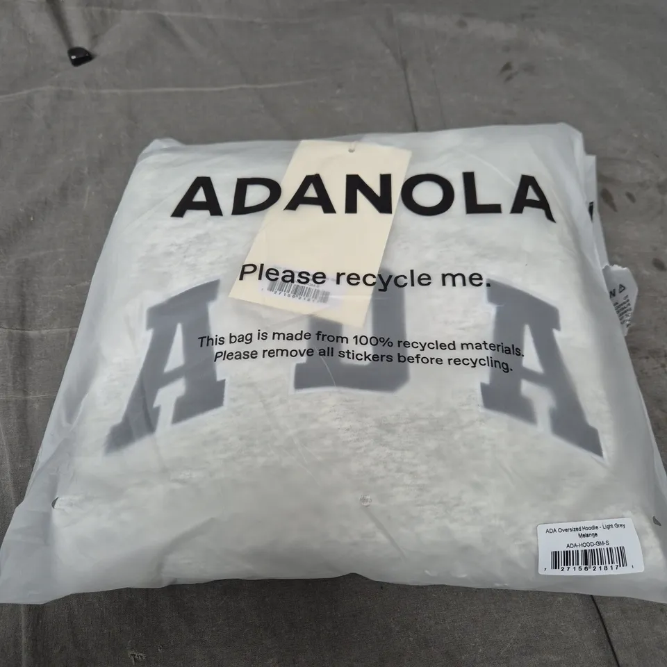 ADANOLA OVERSIZED HOODIE – LIGHT GREY MELANGE, UK SIZE S