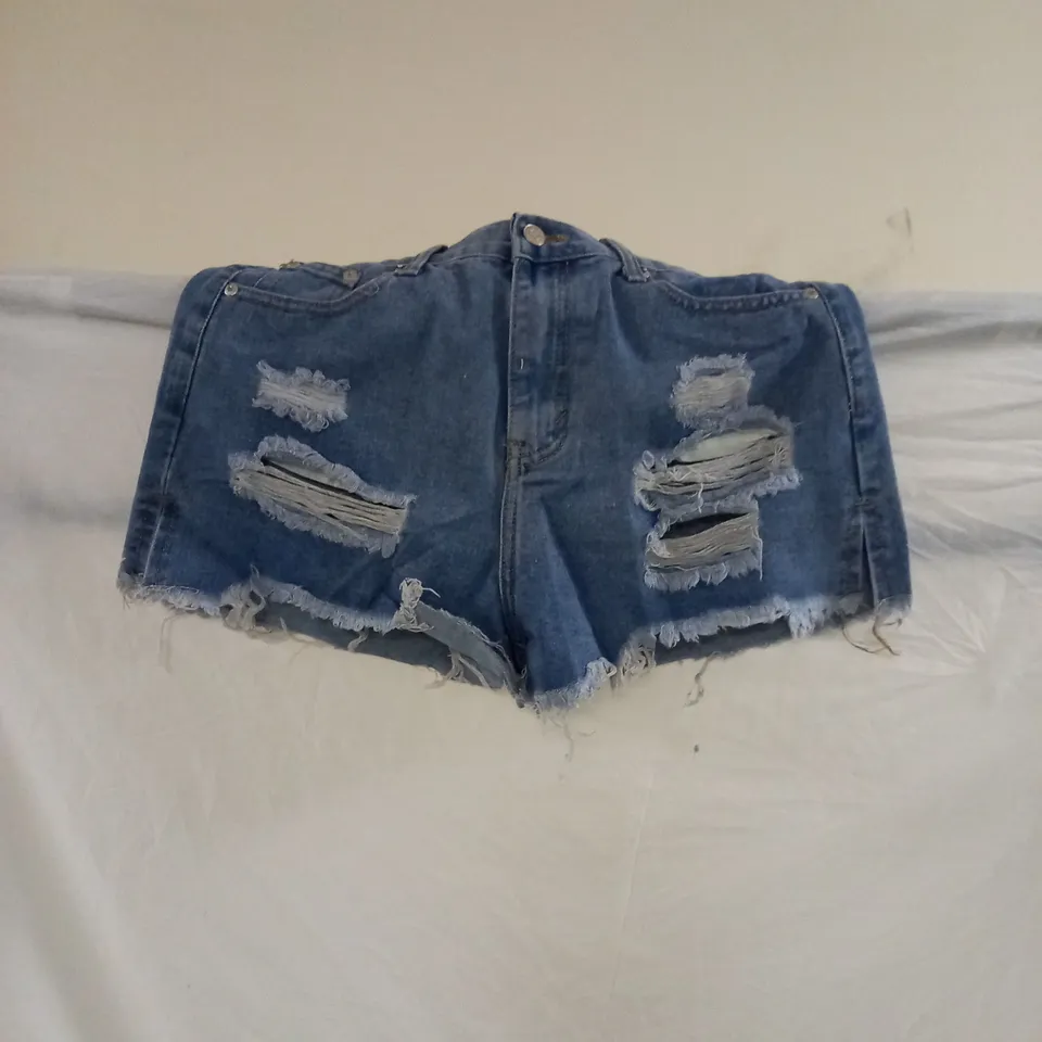 colourful premium mid blue jean shorts size 10