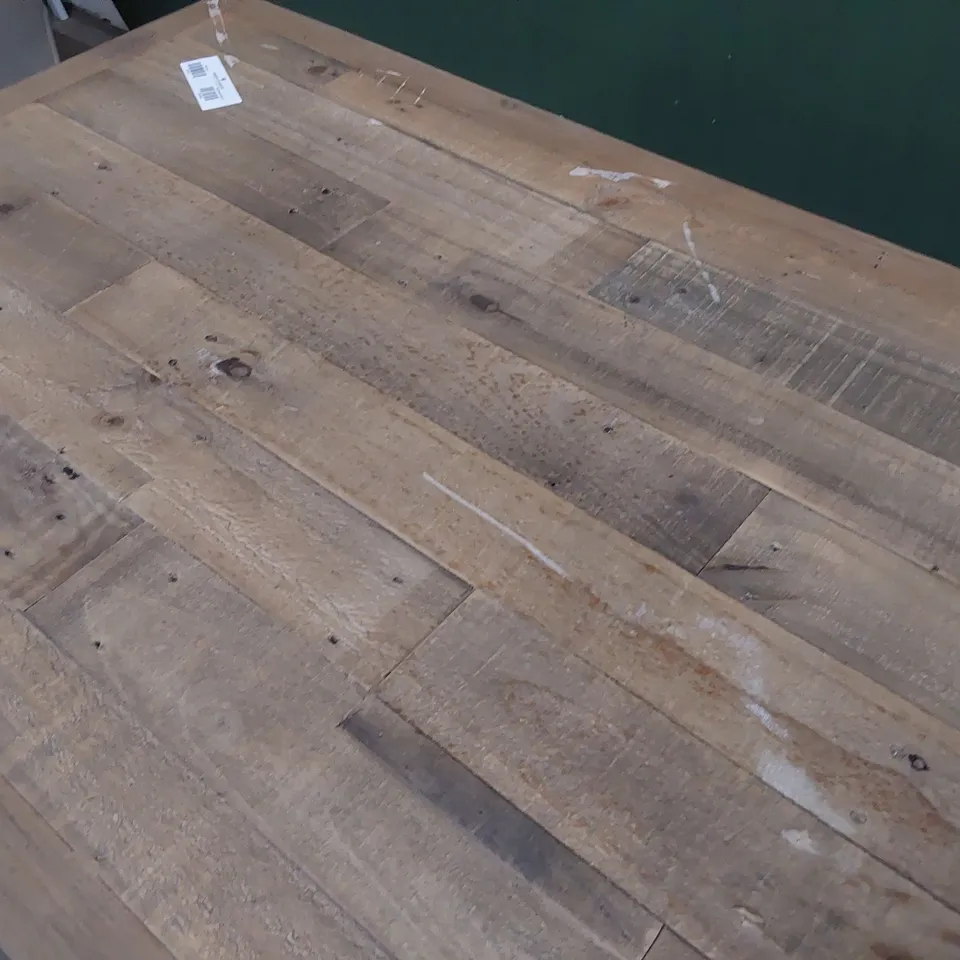 DESIGNER NATURAL WOOD METAL FRAMED HIGH BAR TABLE