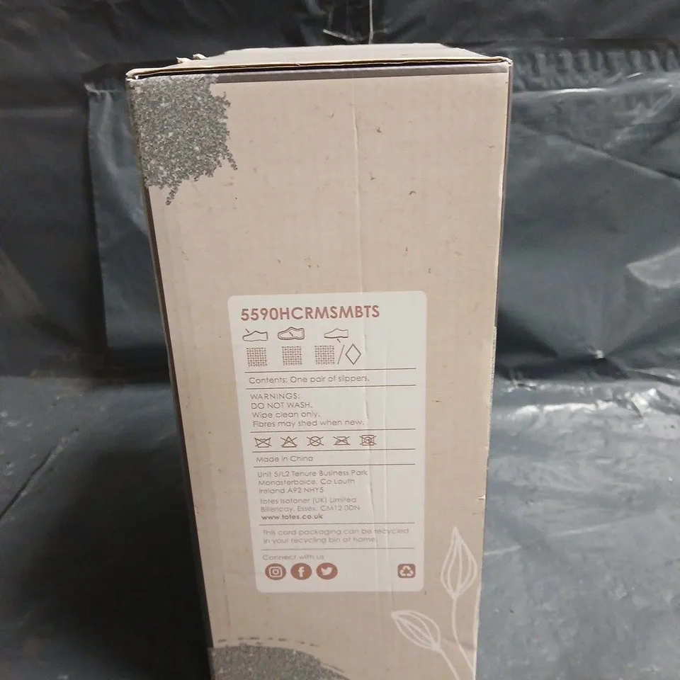 TOTES BARLEY LANE CABLE KNIT MULE SLIPPERS – BOXED UK 3 - 5