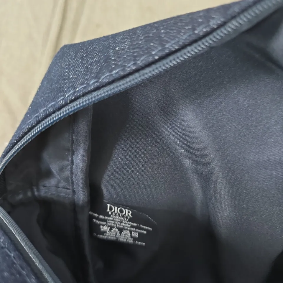 DIOR DENIM BAG WITH TAN LEATHER STRAP – NAVY