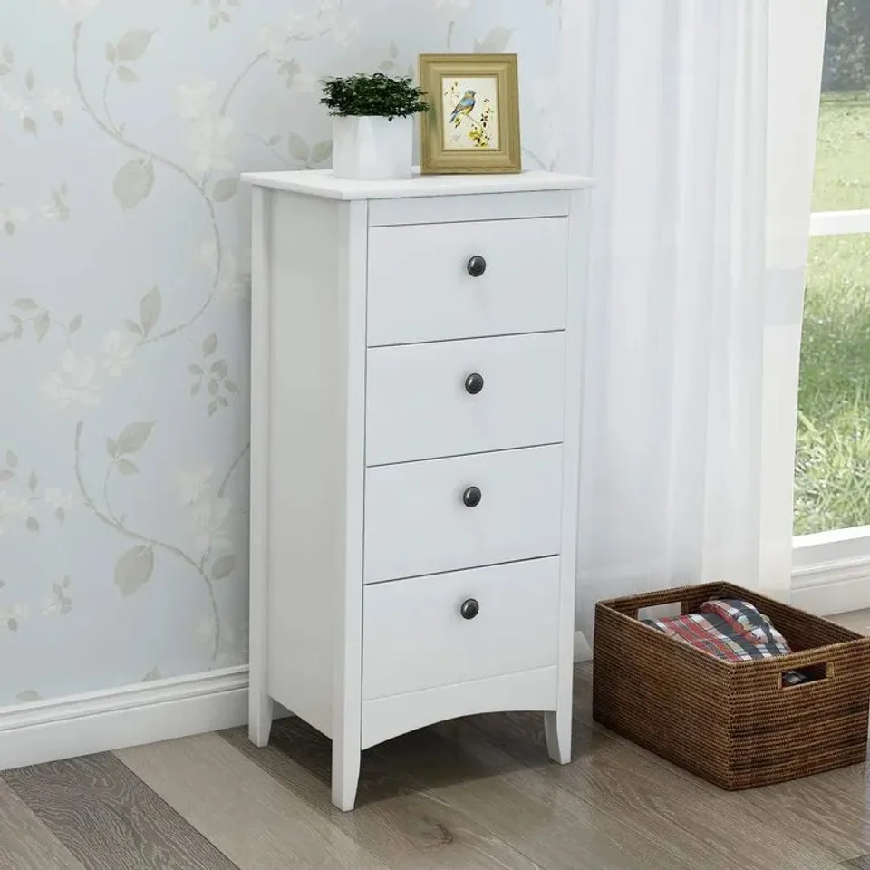 BOXED LUETTA 4-DRAWER CHEST OF DRAWERS (1 BOX)