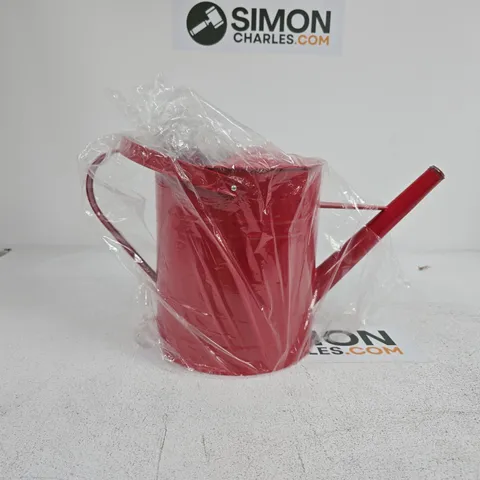RED METAL WATERING CAN UNBOXED