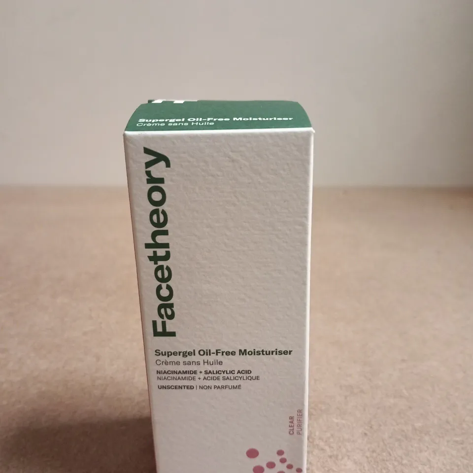 FACETHEORY SUPERGEL OIL-FREE MOISTURISER – NIACINAMIDE + SALICYLIC ACID – 50ML