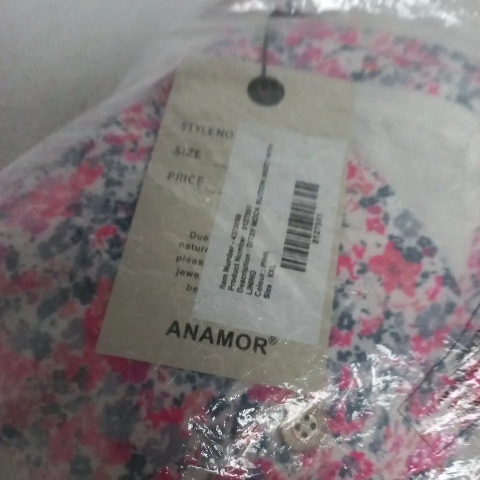 ANAMOR FLORAL BUTTON SKIRT WITH LINING – PINK, SIZE XXL
