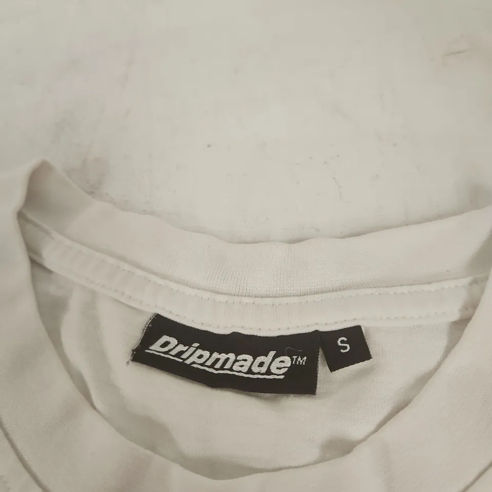 DRIPMADE STREET TOUR T‑SHIRT – WHITE, SIZE S