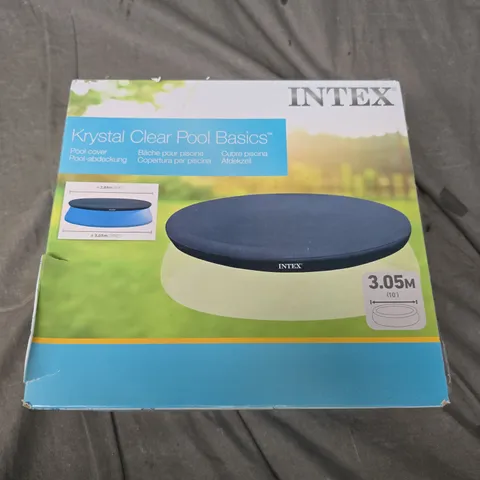 BOXED INTEX KRYSTAL CLEAR POOL BASICS POOL COVER - 3.05M