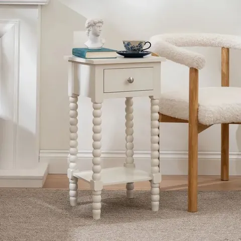 BOXED EDIE SIDE TABLE - IVORY (1 BOX)