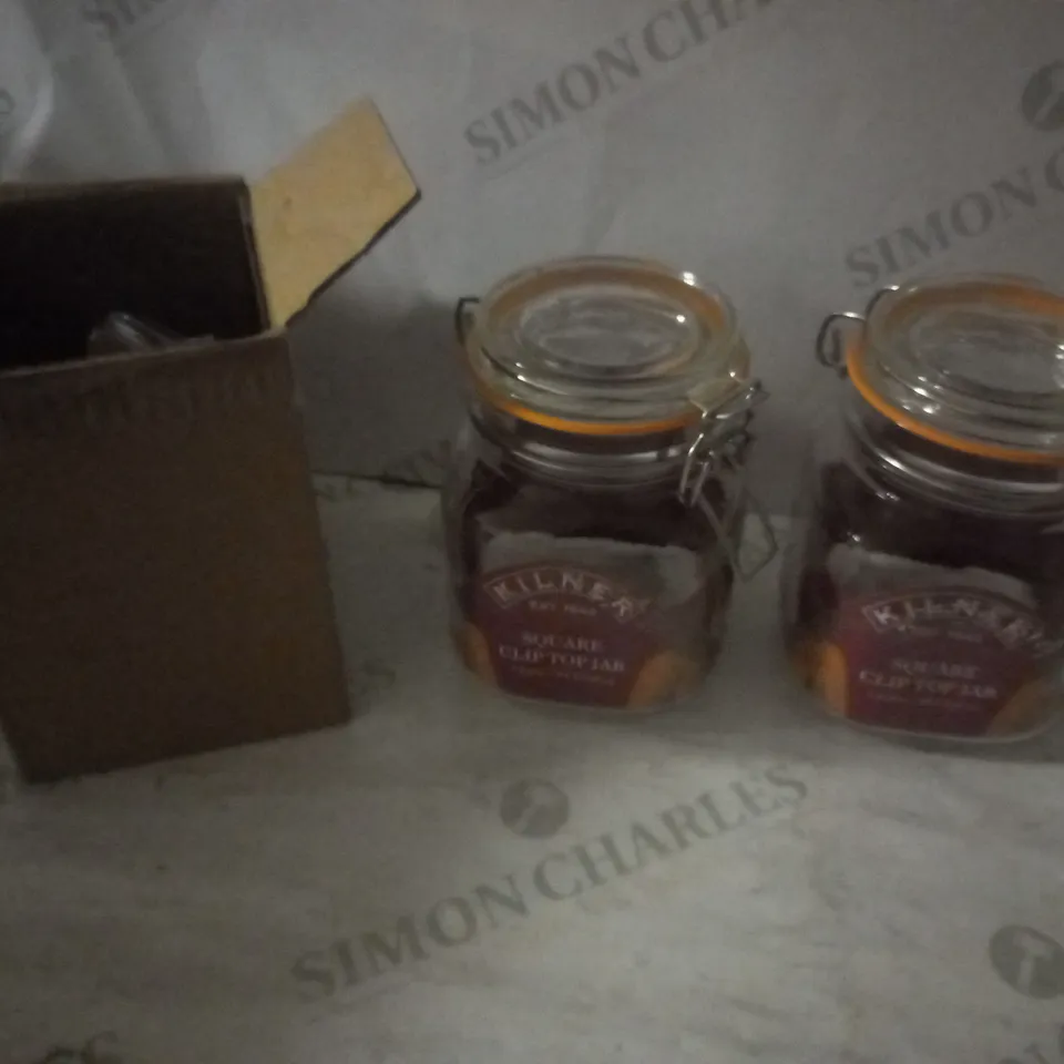 SET OF 3 CLIP TOP SQUARE JARA 1LT - BOXED RRP £24