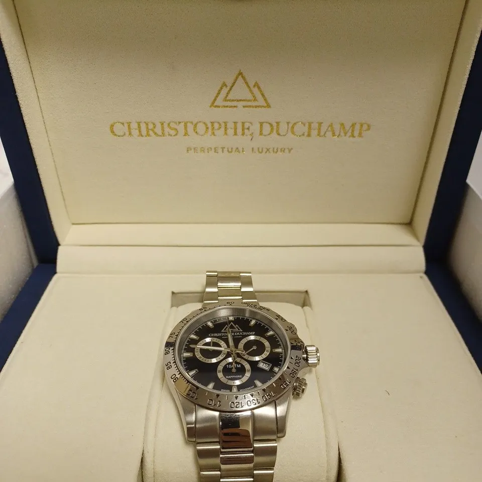 BOXED CHRISTOPHE DUCHAMP GENTS SWISS MOVEMENT WATCH