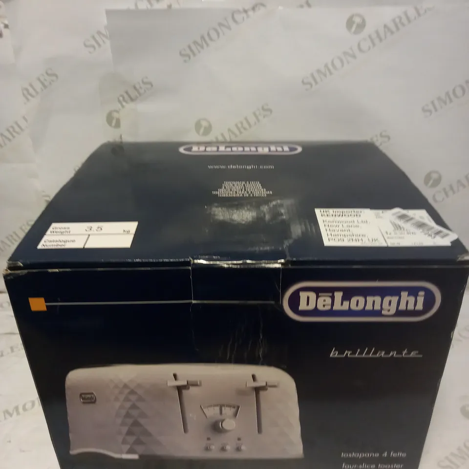 DE'LONGHI BRILLANTE CTJ4003W 4-SLICE TOASTER - WHITE