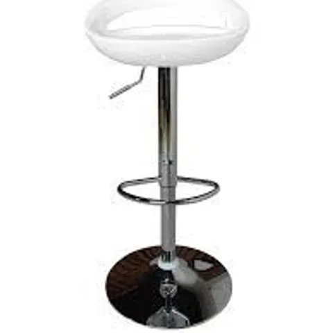 BOXED AVANTI BAR STOOL IN WHITE AND CHROME