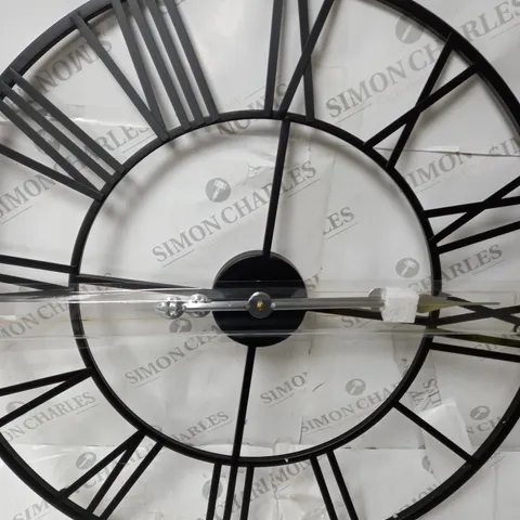KLASS HOME 60CM BLACK SKELETON CLOCK 