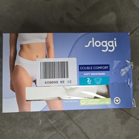 SLOGGI DOUBLE COMFORT BRIEFS 2-PACK IN WHITE SIZE 12