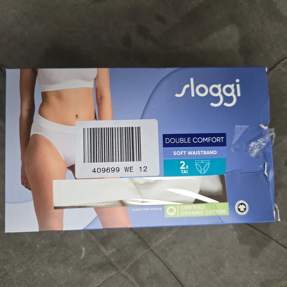 SLOGGI DOUBLE COMFORT BRIEFS 2-PACK IN WHITE SIZE 12