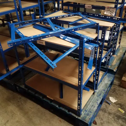 PALLET CONTAINING 2 5-TIER SHELVING UNITS 180×90×45CM - BLUE
