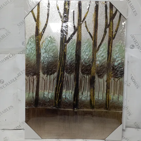 INART TREES DECORATIVE PAINTING CANVAS WALL ART, SILVER 50X70CM