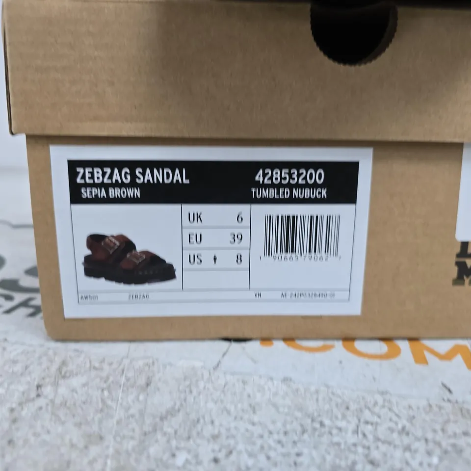 DR MARTENS ZEBZAG SANDAL SEPIA BROWN UK 6 