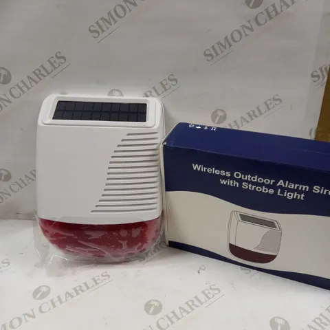 WIRELESS OUTDOOR ALARM SIREN WITH STROBE LIGHT
