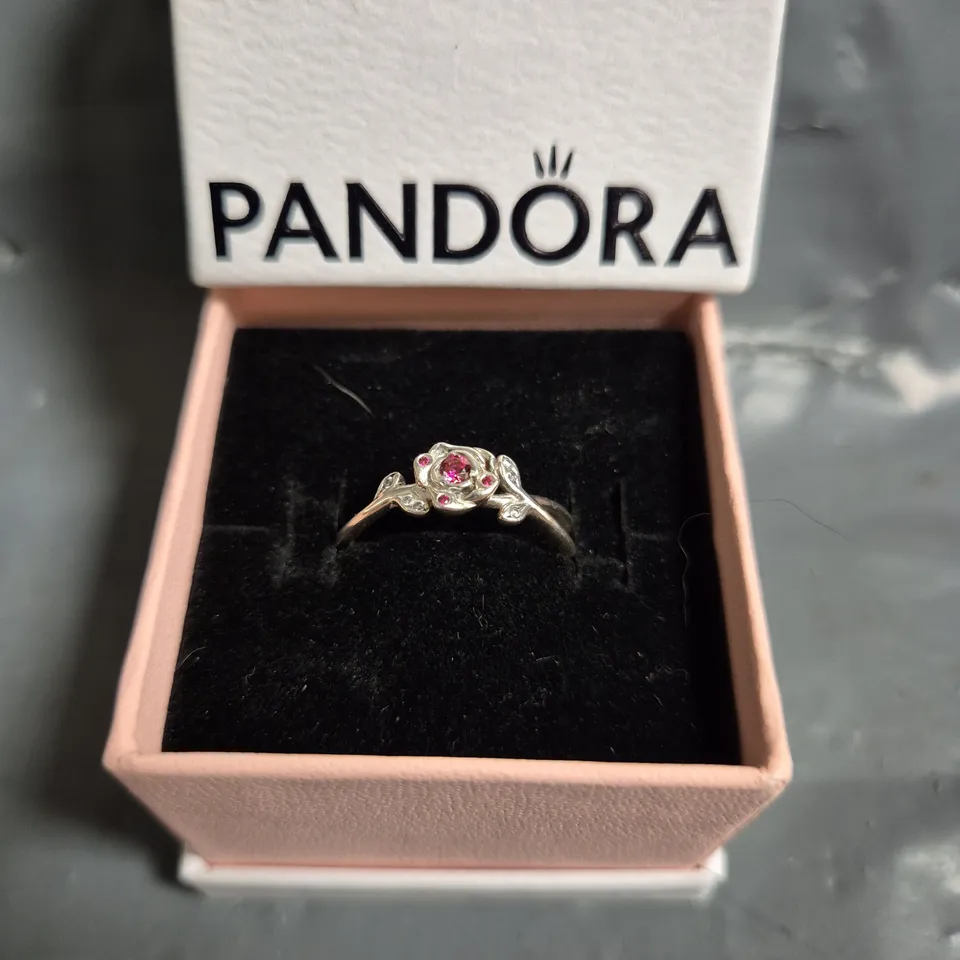 BOXED PANDORA BEAUTY AND THE BEAST ROSE RING