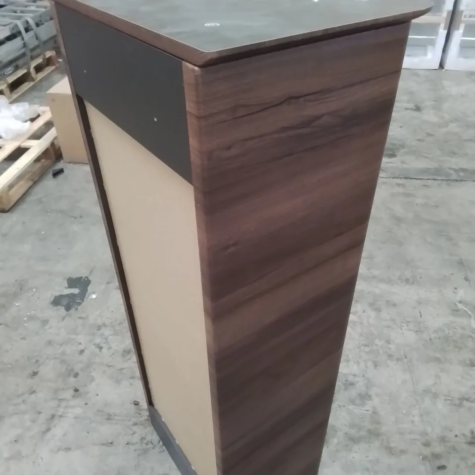 CALYPSO PETRA TALL WALL UNIT IN FLUTED PERSIAN WALNUT - 470X370X1230MM