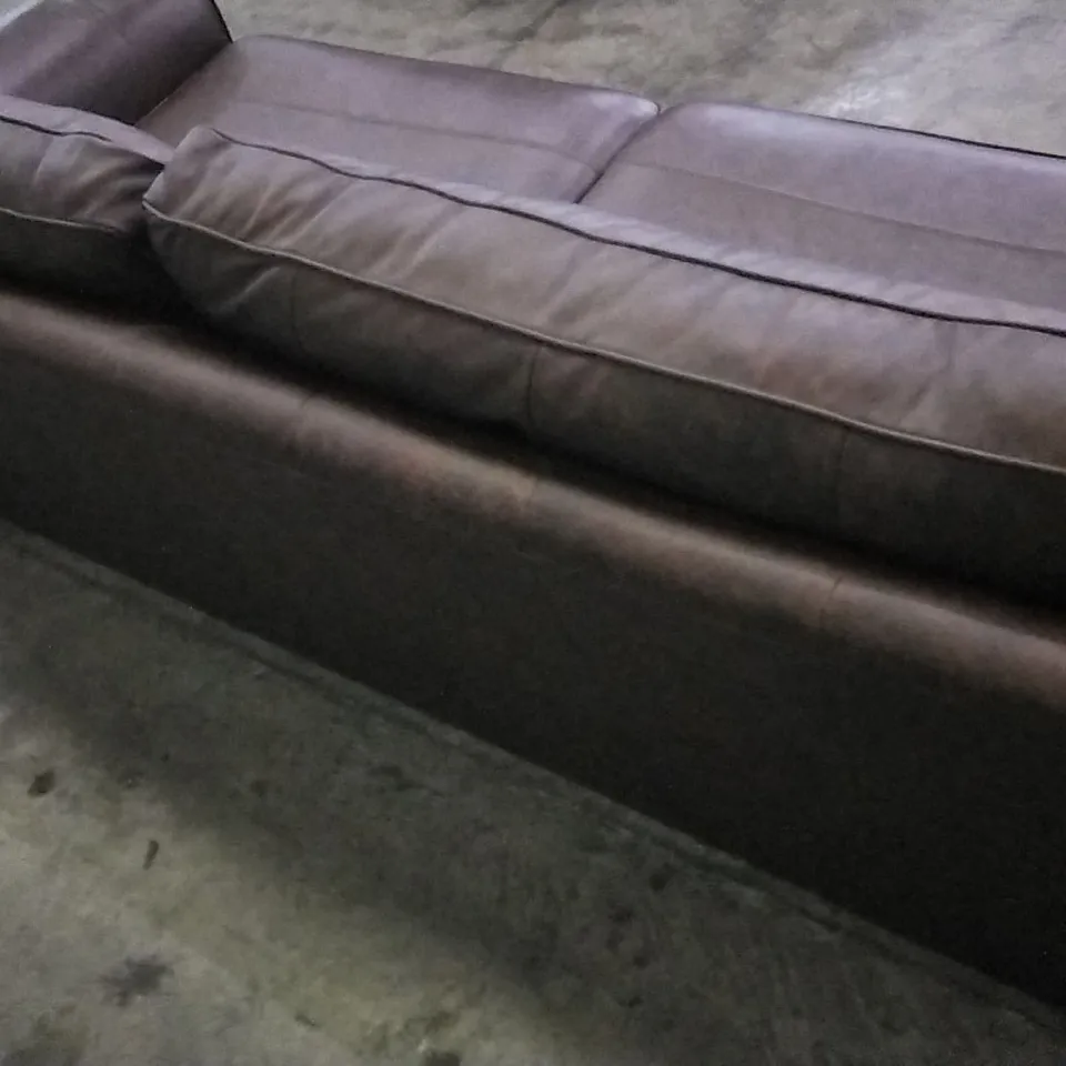 QUALITY DESIGNER LOUNGE CO 4 SEATER SOFA IN CHESTNUT BROWN LEATHER 